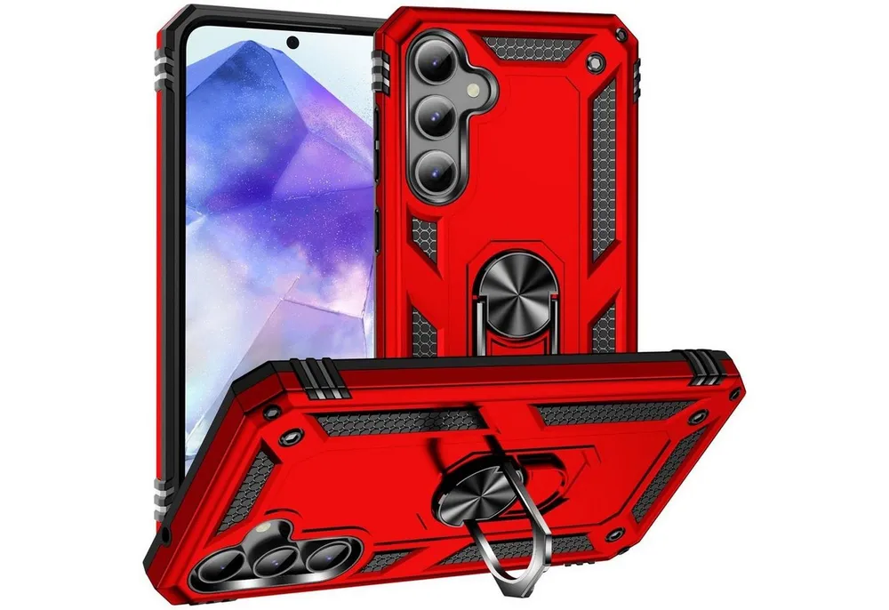 CoolGadget Handyhülle Armor Shield Case für Samsung Galaxy A55 5G 6,6 Zoll, Outdoor Cover mit Magnet Ringhalterung Handy Hülle für Samsung A55 5G