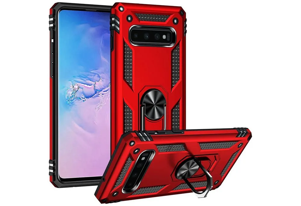 CoolGadget Handyhülle Armor Shield Case für Samsung Galaxy S10 6,1 Zoll, Outdoor Cover mit Magnet Ringhalterung Handy Hülle für Samsung S10