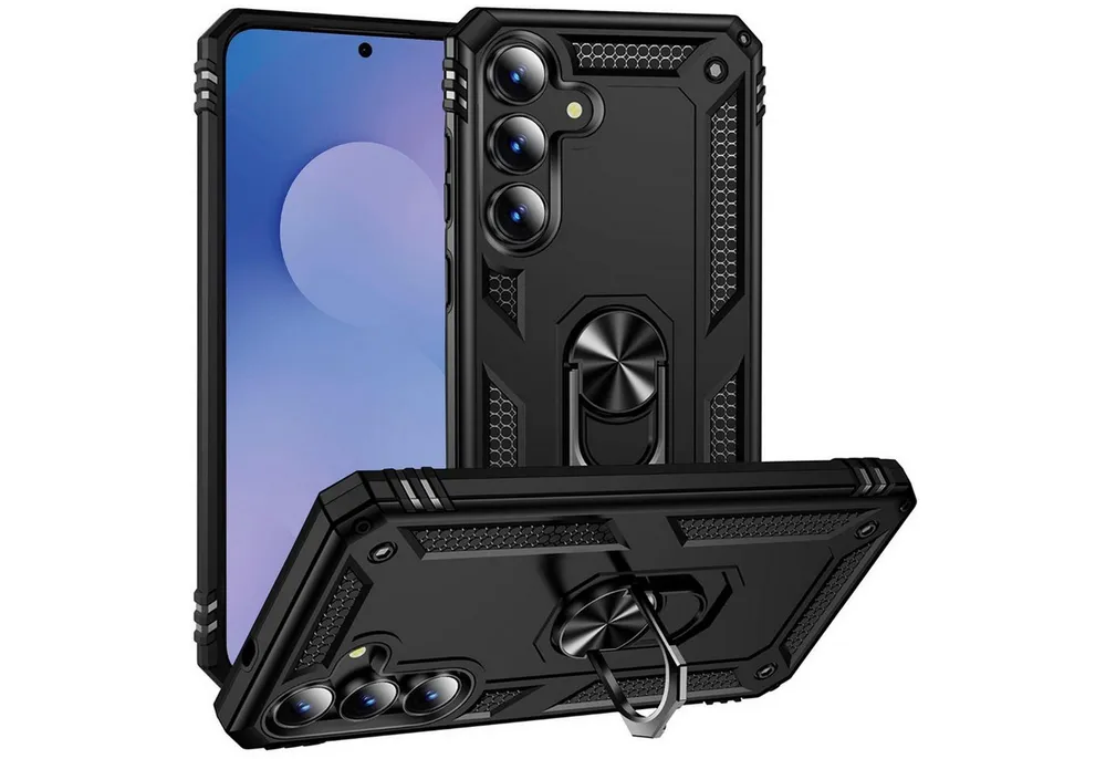CoolGadget Handyhülle Armor Shield Case für Samsung Galaxy S25 FE 6,7 Zoll, Outdoor Cover mit Magnet Ringhalterung Hülle für Samsung S25 FE