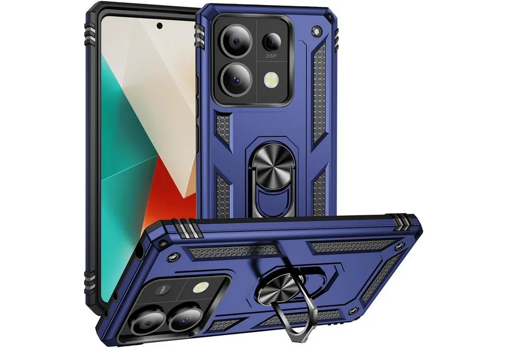 CoolGadget Handyhülle Armor Shield Case für Xiaomi Redmi Note 13 Pro 5G 6,67 Zoll, Outdoor Cover Magnet Ringhalter Handy Hülle für Redmi Note 13 Pro 5G