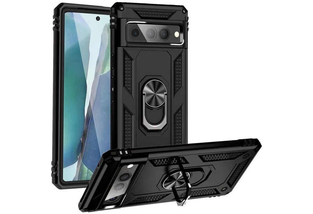 CoolGadget Handyhülle Armor Shield Case für Google Pixel 7 Pro 6,7 Zoll, Outdoor Cover Magnet Ringhalterung Handy Hülle für Pixel 7 Pro