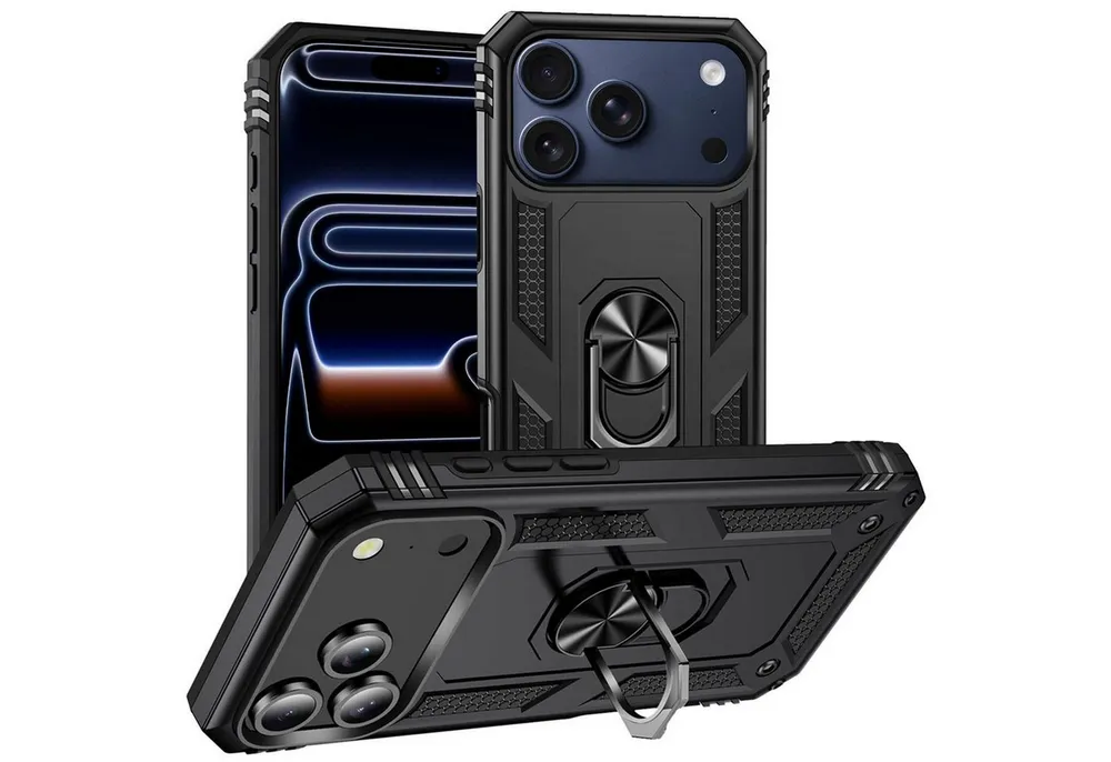 CoolGadget Handyhülle Armor Shield Case für Apple iPhone 17 Pro Max 6,9 Zoll, Outdoor mit Magnet Ringhalterung Handy Hülle für iPhone 17 Pro Max