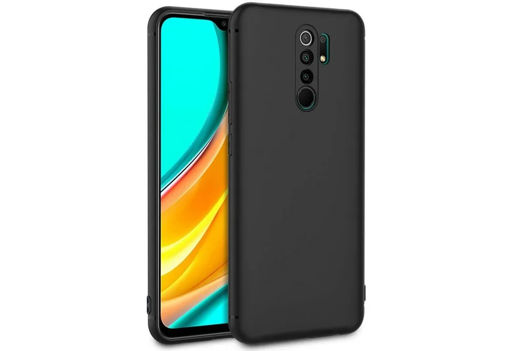 CoolGadget Handyhülle Black Series Handy Hülle für Xiaomi Redmi 9 6,53 Zoll, Edle Silikon Schlicht Robust Schutzhülle für Xiaomi Redmi 9 Hülle