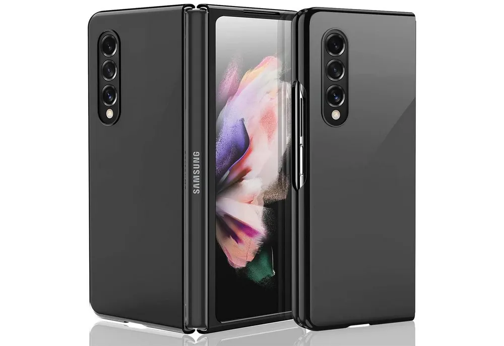 CoolGadget Handyhülle Black Series Handy Hülle für Samsung Galaxy Z Fold 3 7,6 Zoll, Edle Silikon Schlicht Schutzhülle für Samsung Z Fold 3 5G Hülle