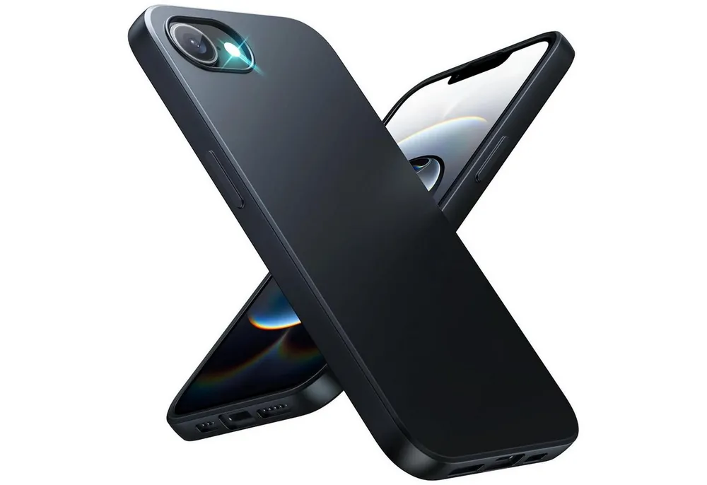 CoolGadget Handyhülle Black Series Handy Hülle für iPhone 17e / iPhone 16e 6,1 Zoll, Edle Silikon Schlicht Robust Schutzhülle für iPhone 16e Hülle