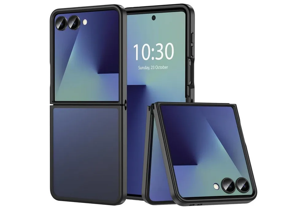 CoolGadget Handyhülle Black Series Handy Hülle für Samsung Galaxy Z Flip 7 6,9 Zoll, Edle Silikon Schlicht Robust Schutzhülle für Samsung Flip 7 5G Hülle