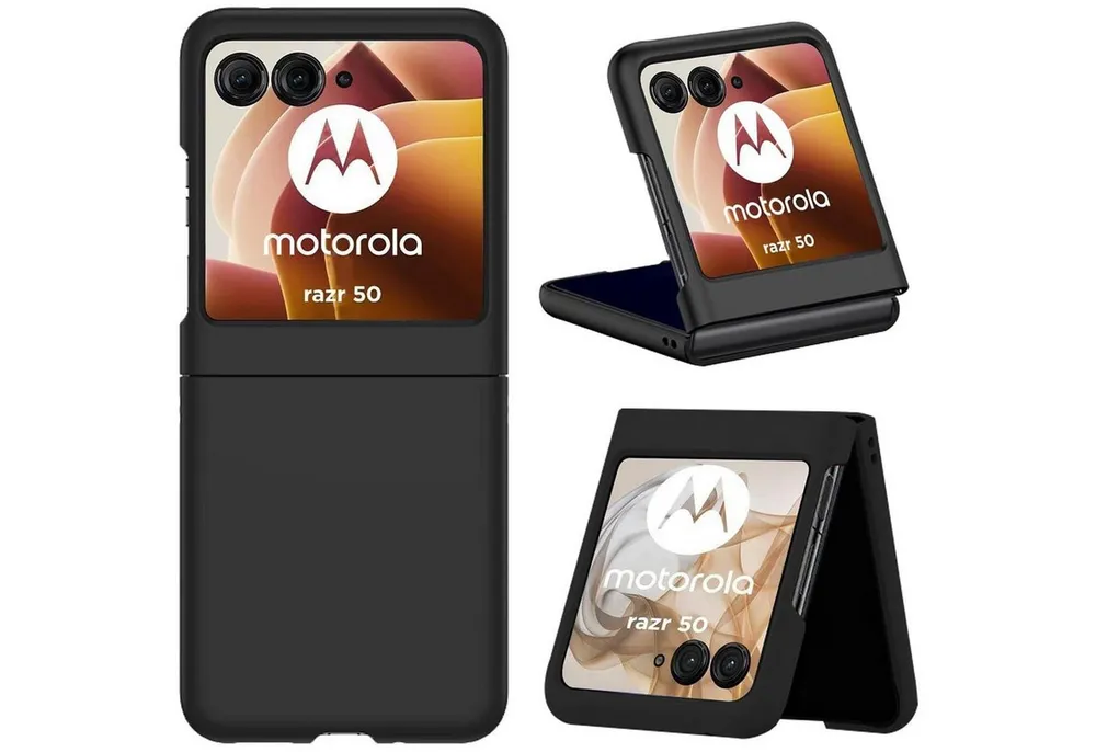 CoolGadget Handyhülle Black Series Handy Hülle für Motorola Razr 50 6,9 Zoll, Edle Silikon Schlicht Robust Schutzhülle für Motorola Razr 50 Hülle