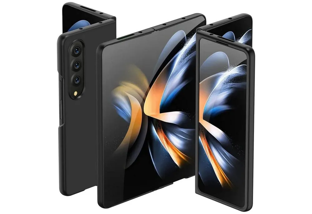 CoolGadget Handyhülle Black Series Handy Hülle für Samsung Galaxy Z Fold 4 7,6 Zoll, Edle Silikon Schlicht Robust Schutzhülle für Galaxy Z Fold 4 5G Hülle