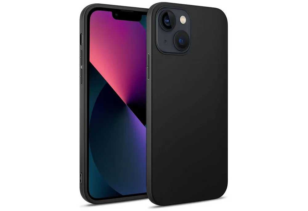 CoolGadget Handyhülle Black Series Handy Hülle für Apple iPhone 13 6,1 Zoll, Edle Silikon Schlicht Robust Schutzhülle für iPhone 13 Hülle
