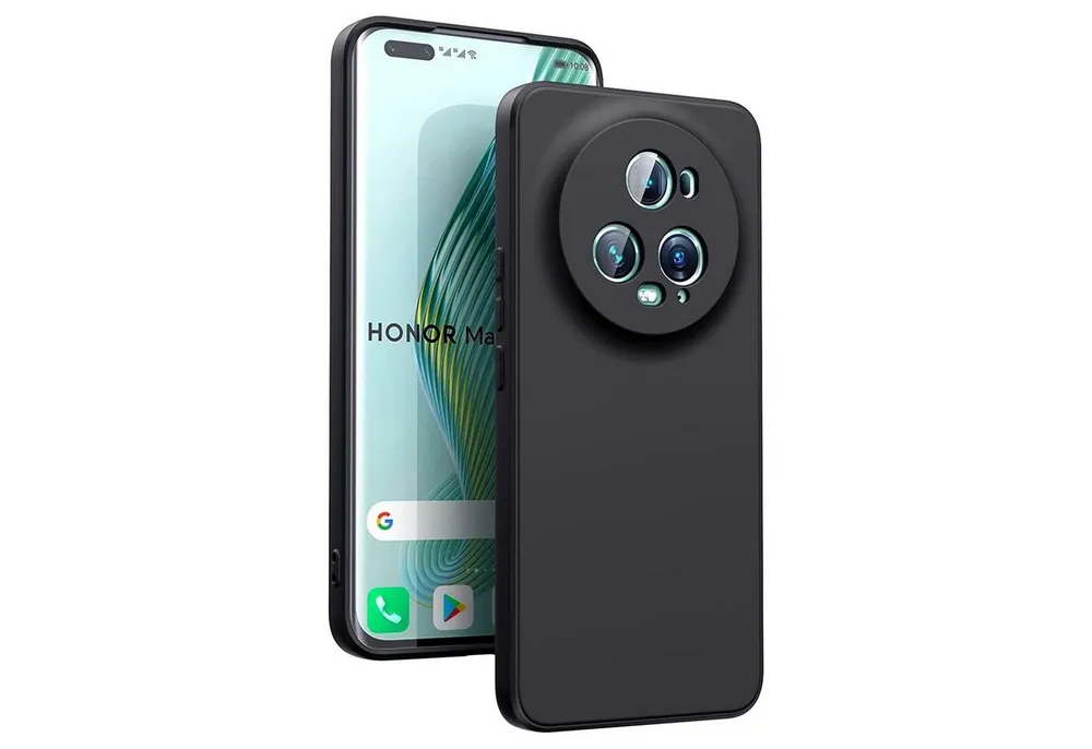 CoolGadget Handyhülle Black Series Handy Hülle für Honor Magic 5 Pro 6,81 Zoll, Edle Silikon Schlicht Robust Schutzhülle für Honor Magic5 Pro Hülle