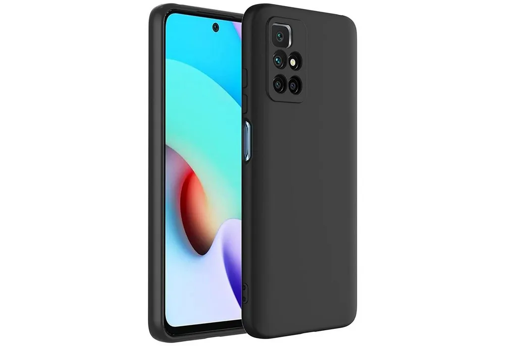 CoolGadget Handyhülle Black Series Handy Hülle für Xiaomi Redmi 10 (2022) 6,5 Zoll, Edle Silikon Schlicht Robust Schutzhülle für Redmi 10 Hülle