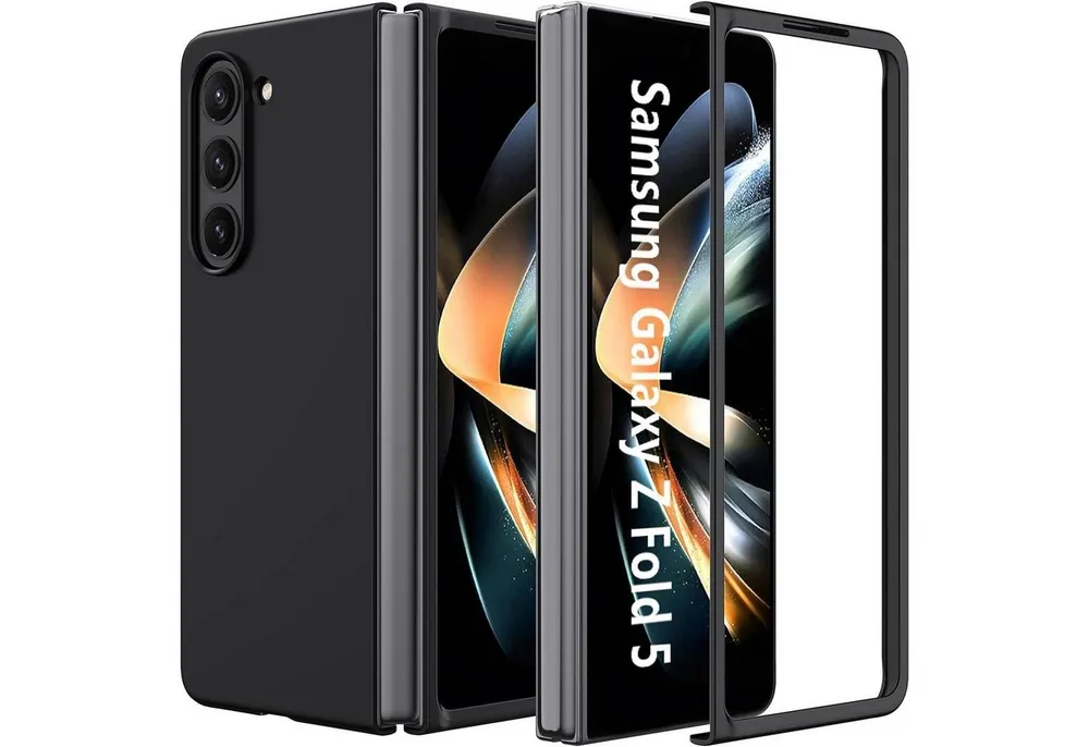 CoolGadget Handyhülle Black Series Handy Hülle für Samsung Galaxy Z Fold 5 7,6 Zoll, Edle Silikon Schlicht Robust Schutzhülle für Galaxy Z Fold 5 5G Hülle