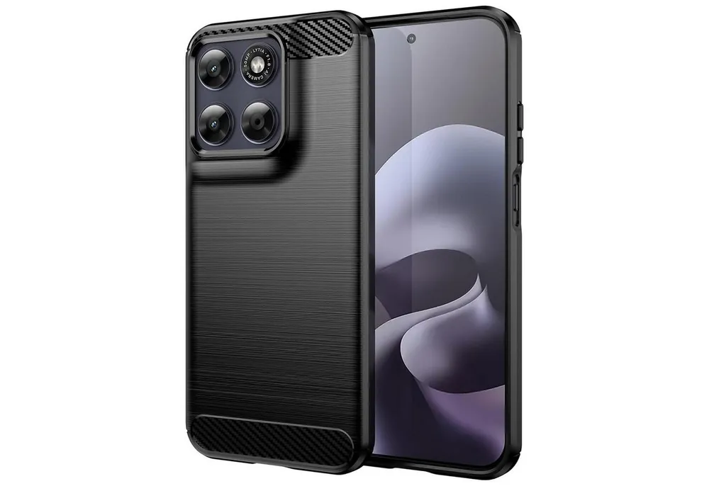 CoolGadget Handyhülle Carbon Handy Hülle für Motorola Moto G67 / G77 / G87 6,78 Zoll, robuste Telefonhülle Case Schutzhülle für Motorola G77 G67 G87 Hülle
