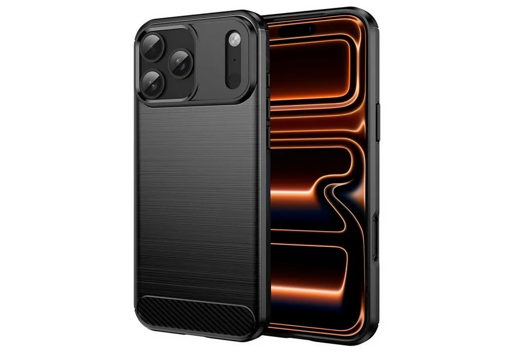 CoolGadget Handyhülle Carbon Handy Hülle für Apple iPhone 17 Pro Max 6,9 Zoll, robuste Telefonhülle Case Schutzhülle für iPhone 17 Pro Max Hülle