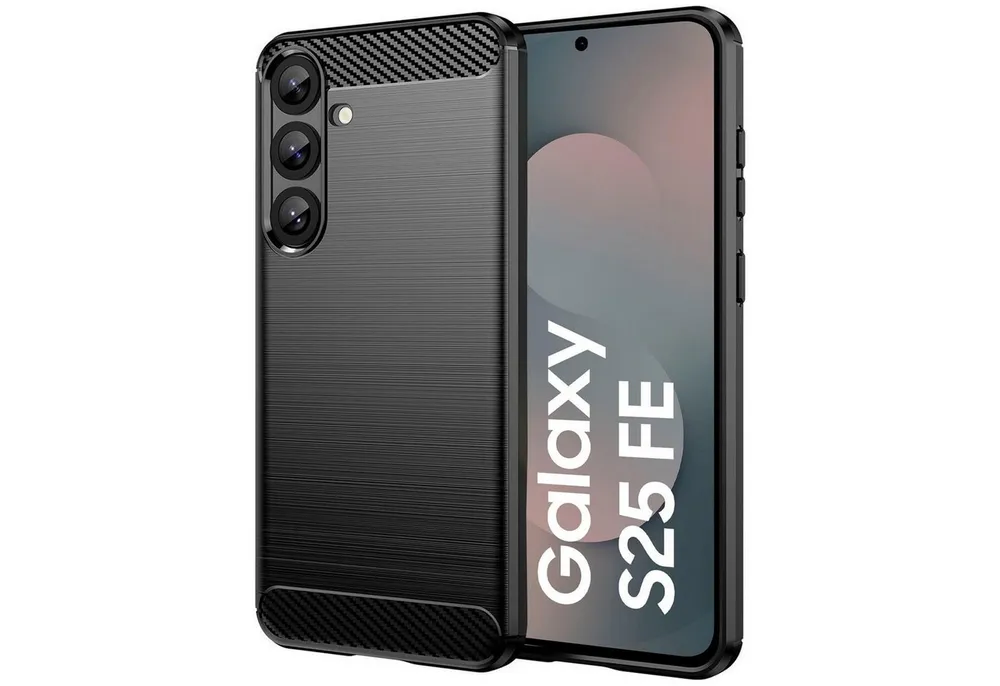 CoolGadget Handyhülle Carbon Handy Hülle für Samsung Galaxy S25 FE 6,7 Zoll, robuste Telefonhülle Case Schutzhülle für Samsung S25 FE Hülle
