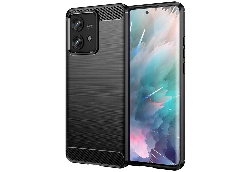 CoolGadget Handyhülle Carbon Handy Hülle für Motorola Edge 40 Neo 6,55 Zoll, robuste Telefonhülle Case Schutzhülle für Motorola Edge 40 Neo Hülle