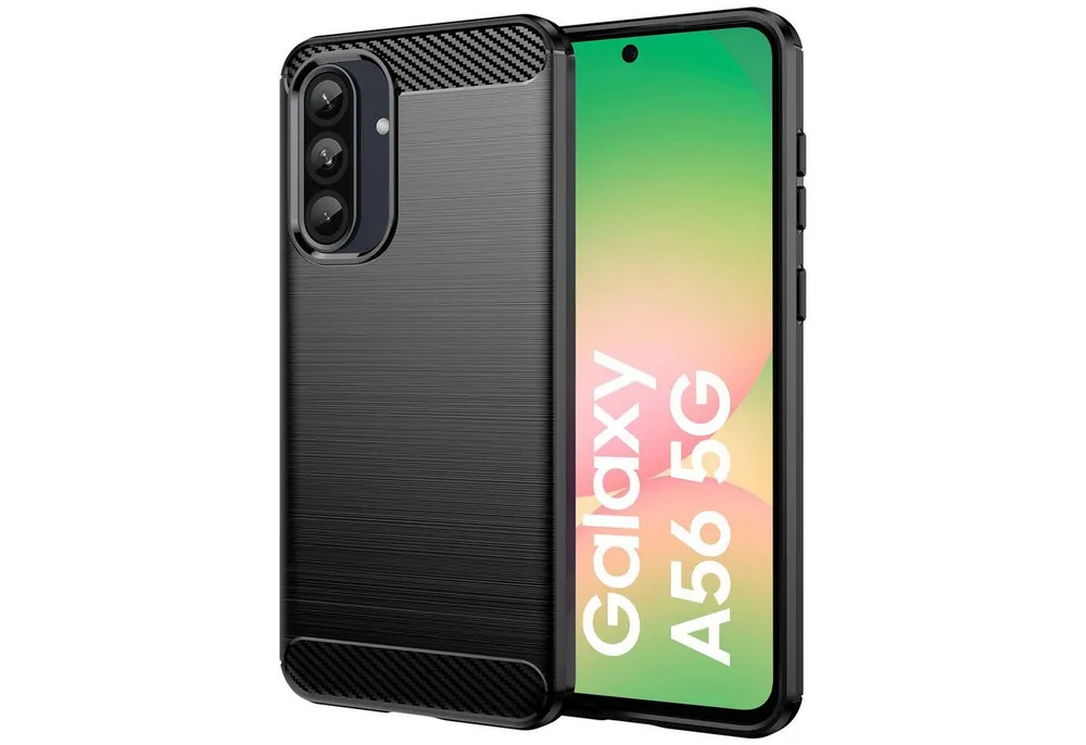 CoolGadget Handyhülle Carbon Handy Hülle für Samsung Galaxy A56 5G 6,7 Zoll, robuste Telefonhülle Case Schutzhülle für Samsung A56 5G Hülle