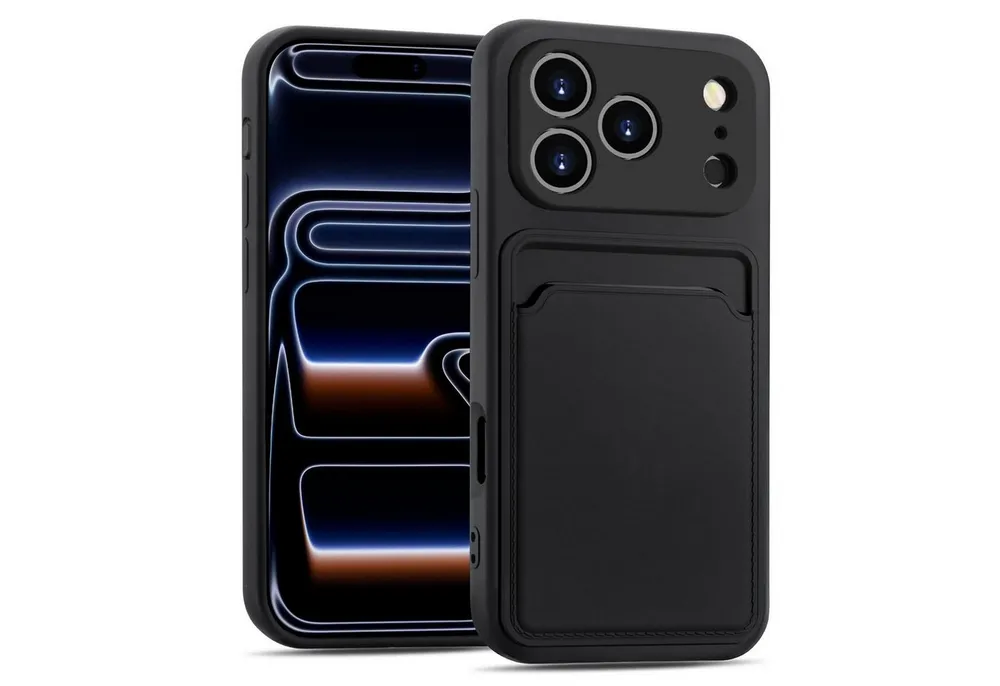 CoolGadget Handyhülle Card Case Handy Tasche für Apple iPhone 17 Pro 6,3 Zoll, Silikon Schutzhülle mit Kartenfach für iPhone 17 Pro Hülle