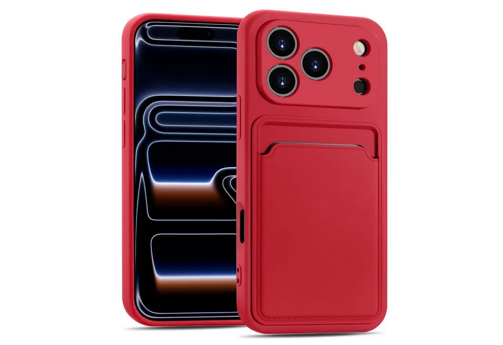 CoolGadget Handyhülle Card Case Handy Tasche für Apple iPhone 17 Pro Max 6,9 Zoll, Silikon Schutzhülle mit Kartenfach für iPhone 17 Pro Max Hülle