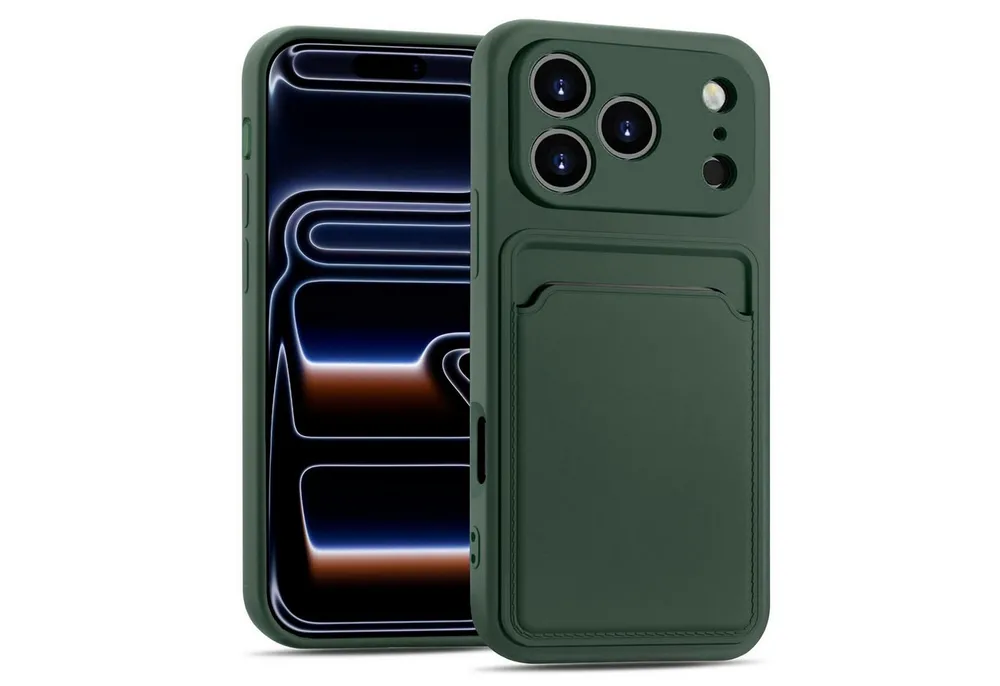 CoolGadget Handyhülle Card Case Handy Tasche für Apple iPhone 17 Pro Max 6,9 Zoll, Silikon Schutzhülle mit Kartenfach für iPhone 17 Pro Max Hülle