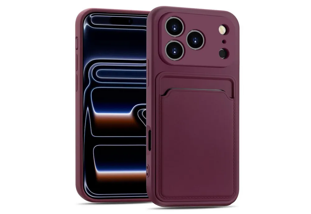 CoolGadget Handyhülle Card Case Handy Tasche für Apple iPhone 17 Pro Max 6,9 Zoll, Silikon Schutzhülle mit Kartenfach für iPhone 17 Pro Max Hülle