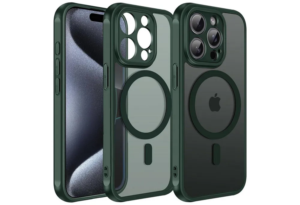 CoolGadget Handyhülle für Apple iPhone 15 Pro Max 6,7 Zoll, Kamera Schutz Hülle Silikon Hard Case Schutzhülle für Magsafe Zubehör