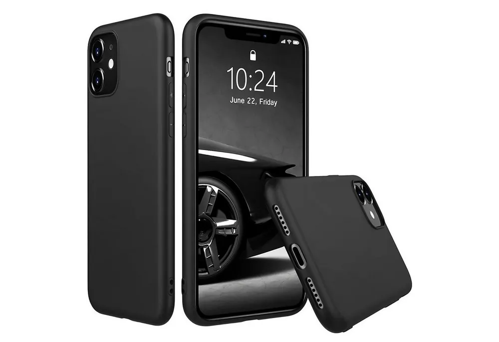CoolGadget Handyhülle Handy Schutzhülle für Apple iPhone 11 matt schwarz 6,1 Zoll, Silikon TPU Hülle Schutz Tasche Cover schlicht Slim Case