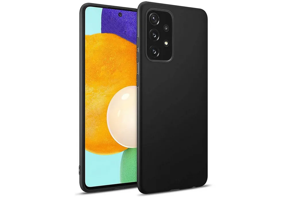 CoolGadget Handyhülle Handy Schutzhülle für Samsung Galaxy A72 matt schwarz 6,7 Zoll, Silikon TPU Hülle Schutz Tasche Cover schlicht Slim Case
