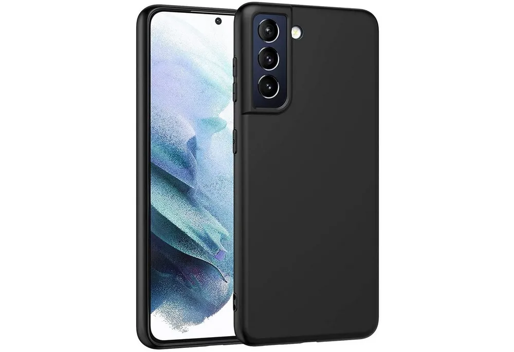 CoolGadget Handyhülle Handy Schutzhülle für Samsung Galaxy S21 FE matt schwarz 6,4 Zoll, Silikon TPU Hülle Schutz Tasche Cover schlicht Slim Case