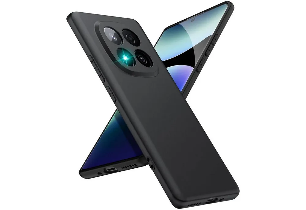 CoolGadget Handyhülle Handy Schutzhülle für Xiaomi Redmi Note 14 Pro Plus 5G matt schwarz, Silikon TPU Hülle Schutz Tasche Cover schlicht Slim Case