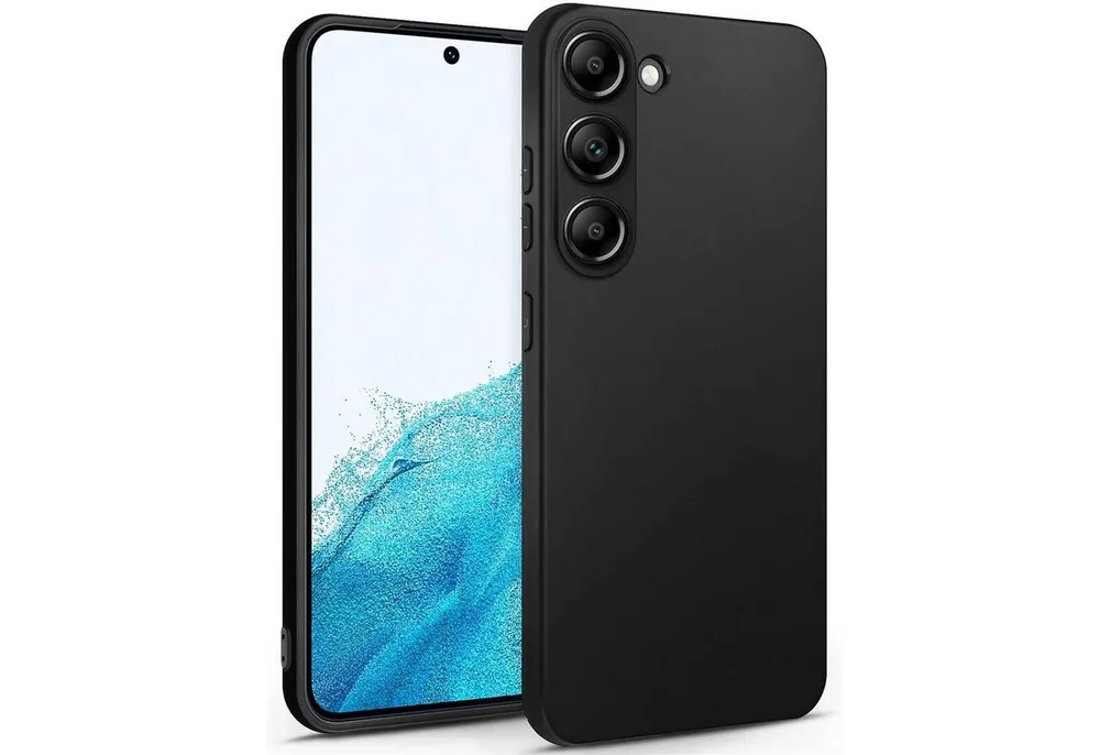 CoolGadget Handyhülle Handy Schutzhülle für Samsung Galaxy S23 matt schwarz 6,1 Zoll, Silikon TPU Hülle Schutz Tasche Cover schlicht Slim Case