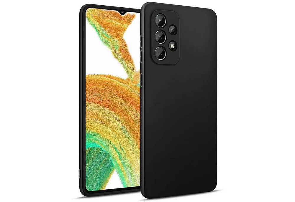 CoolGadget Handyhülle Handy Schutzhülle für Samsung Galaxy A33 5G matt schwarz 6,4 Zoll, Silikon TPU Hülle Schutz Tasche Cover schlicht Slim Case
