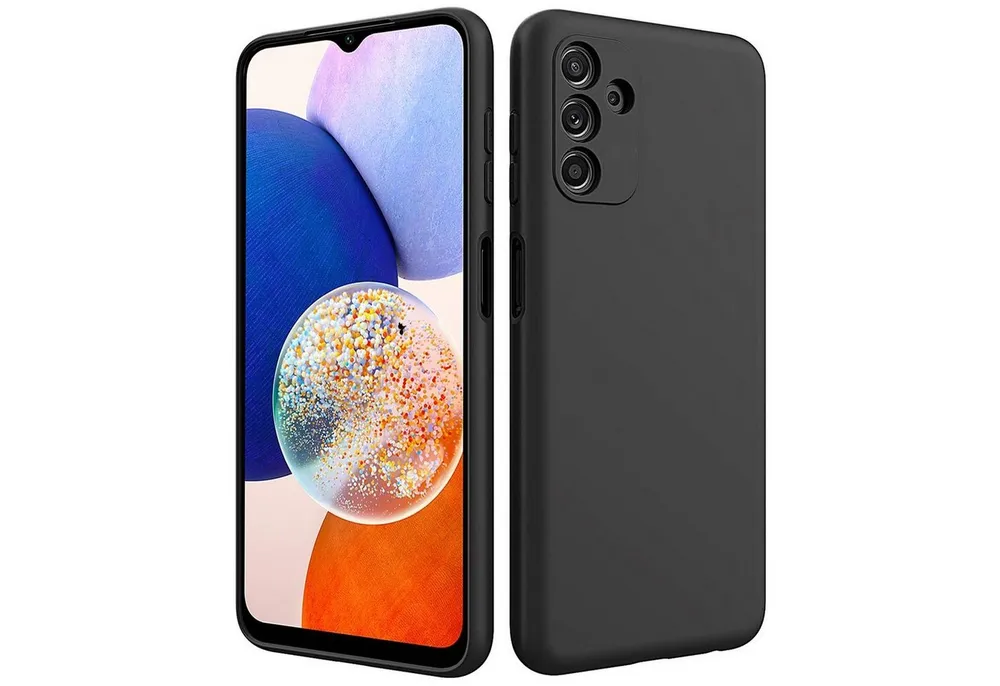 CoolGadget Handyhülle Handy Schutzhülle für Samsung Galaxy A14 4G / 5G matt schwarz 6,8 Zoll, Silikon TPU Hülle Schutz Tasche Cover schlicht Slim Case