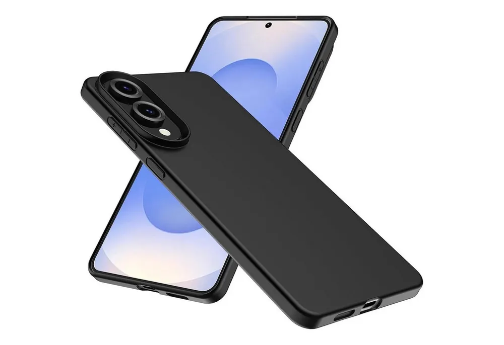 CoolGadget Handyhülle Handy Schutzhülle für Samsung Galaxy S25 Edge matt schwarz, Silikon TPU Hülle Schutz Tasche Cover schlicht Slim Case