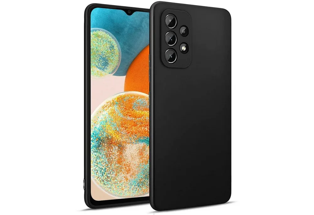CoolGadget Handyhülle Handy Schutzhülle für Samsung Galaxy A23 5G matt schwarz 6,6 Zoll, Silikon TPU Hülle Schutz Tasche Cover schlicht Slim Case