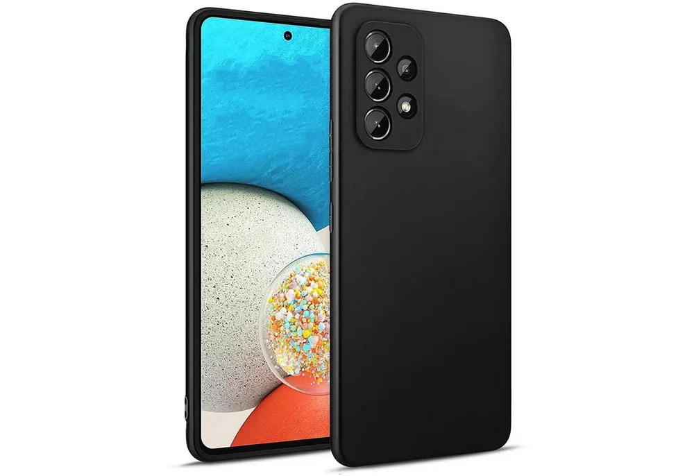 CoolGadget Handyhülle Handy Schutzhülle für Samsung Galaxy A53 5G matt schwarz 6,5 Zoll, Silikon TPU Hülle Schutz Tasche Cover schlicht Slim Case