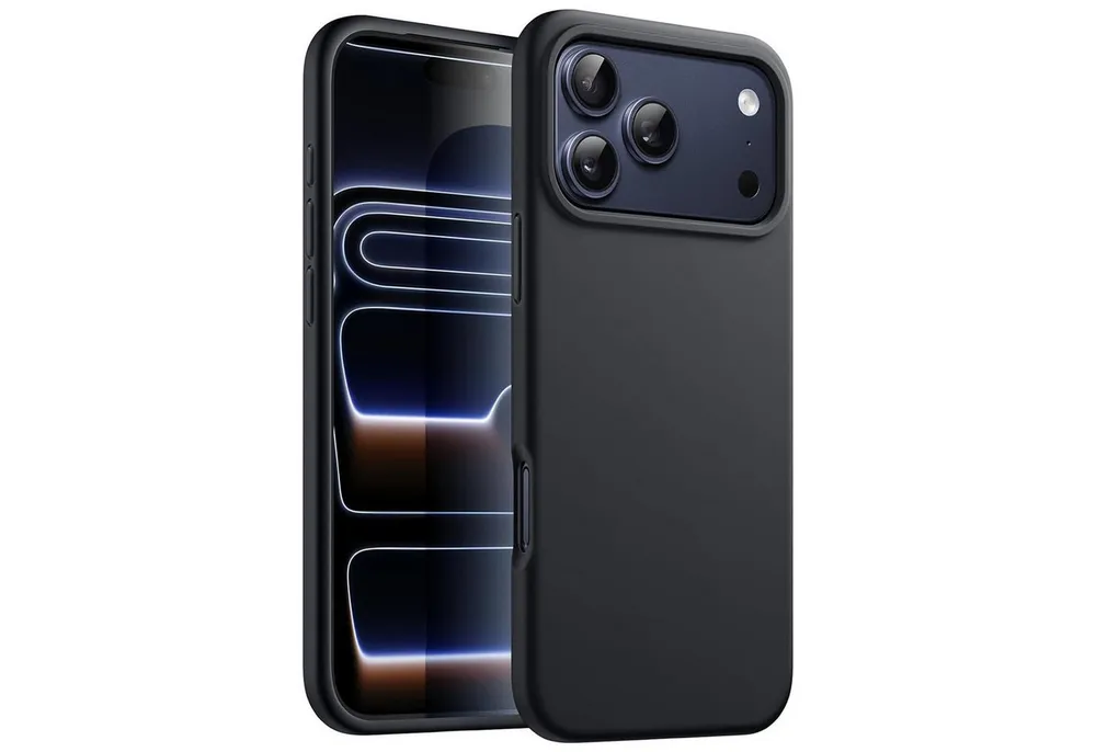 CoolGadget Handyhülle Handy Schutzhülle für iPhone 17 Pro matt schwarz, Silikon TPU Hülle Schutz Tasche Cover schlicht Slim Case