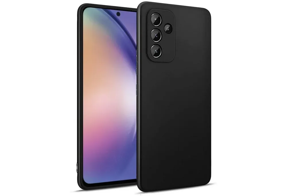 CoolGadget Handyhülle Handy Schutzhülle für Samsung Galaxy A34 5G matt schwarz 6,5 Zoll, Silikon TPU Hülle Schutz Tasche Cover schlicht Slim Case
