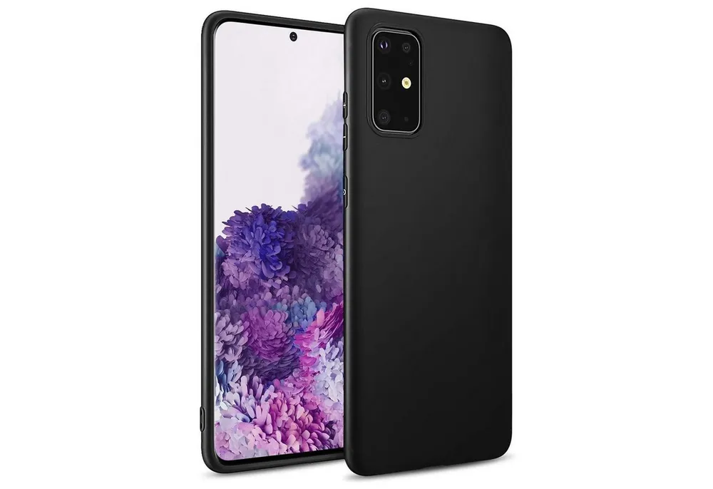 CoolGadget Handyhülle Handy Schutzhülle für Samsung Galaxy S20 Plus matt schwarz 6,7 Zoll, Silikon TPU Hülle Schutz Tasche Cover schlicht Slim Case