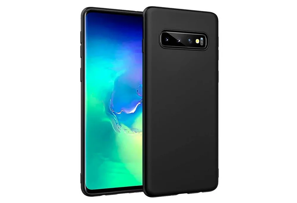 CoolGadget Handyhülle Handy Schutzhülle für Samsung Galaxy S10 matt schwarz 6,1 Zoll, Silikon TPU Hülle Schutz Tasche Cover schlicht Slim Case
