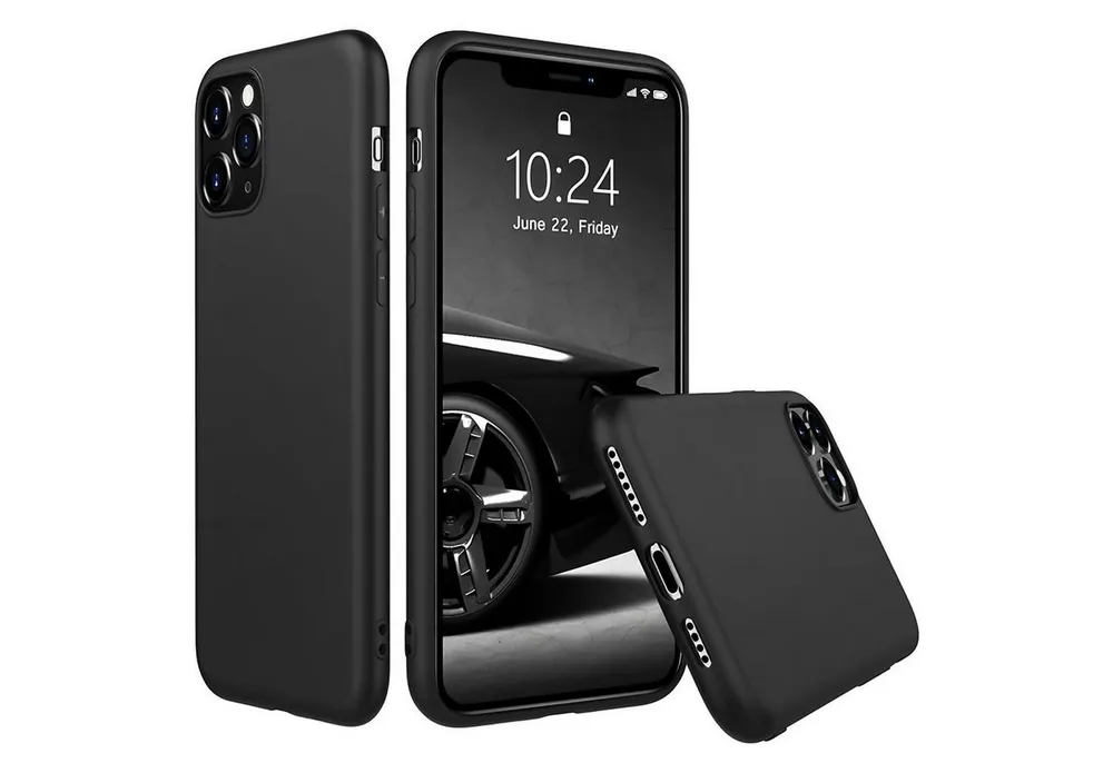 CoolGadget Handyhülle Handy Schutzhülle für Apple iPhone 11 Pro matt schwarz 5,8 Zoll, Silikon TPU Hülle Schutz Tasche Cover schlicht Slim Case