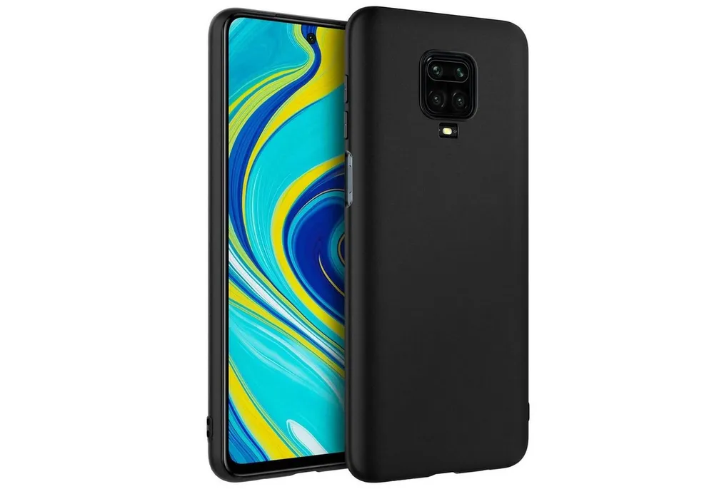 CoolGadget Handyhülle Handy Schutzhülle für Xiaomi Redmi Note 9 Pro / 9S matt schwarz 6,67 Zoll, Silikon TPU Hülle Schutz Tasche Cover schlicht Slim Case
