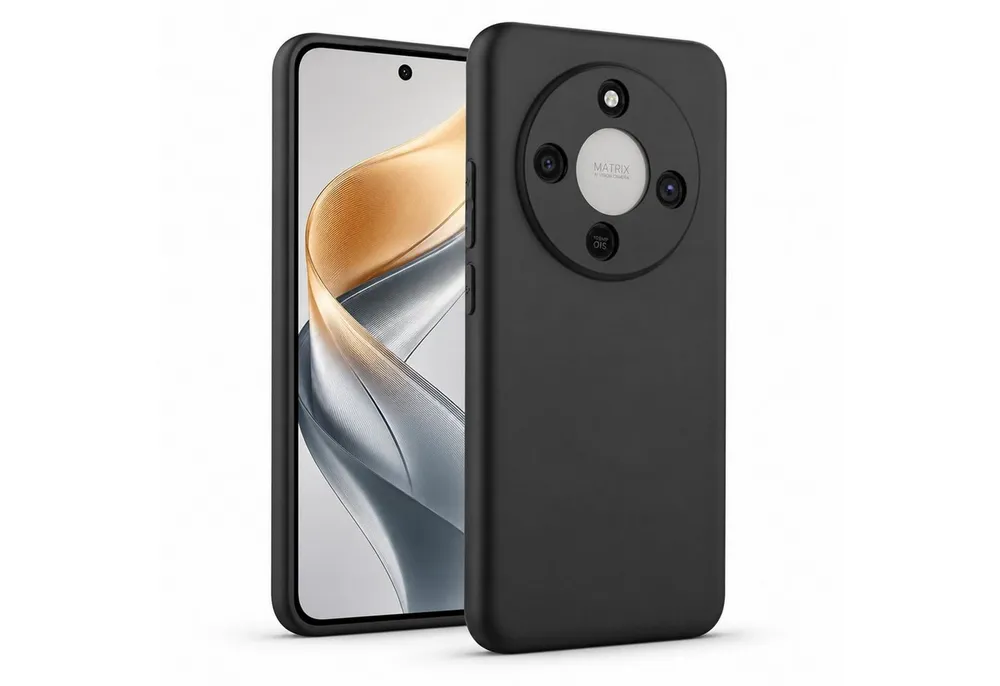 CoolGadget Handyhülle Handy Schutzhülle für Honor Magic 8 Lite matt schwarz, Silikon TPU Hülle Schutz Tasche Cover schlicht Slim Case