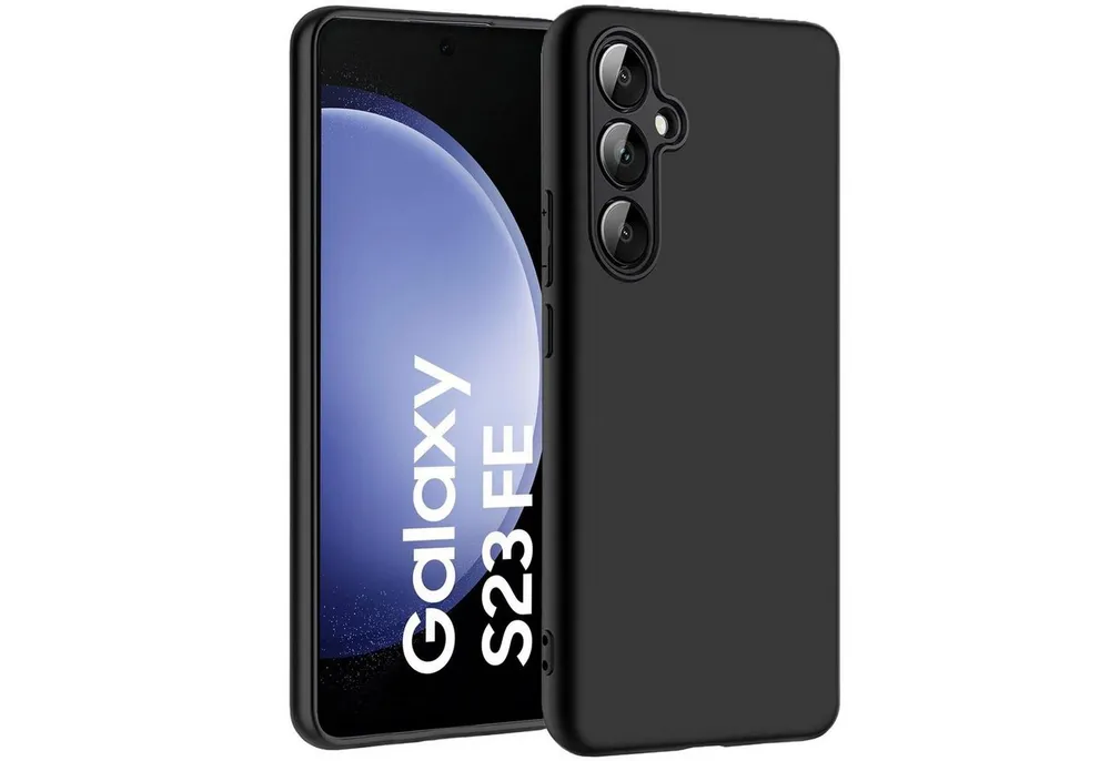 CoolGadget Handyhülle Handy Schutzhülle für Samsung Galaxy S23 FE matt schwarz 6,4 Zoll, Silikon TPU Hülle Schutz Tasche Cover schlicht Slim Case