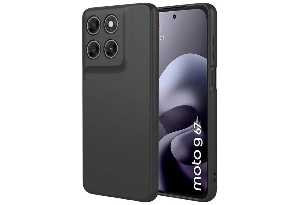 CoolGadget Handyhülle Handy Schutzhülle für Motorola Moto G67 / G77 / G87 matt schwarz, Silikon TPU Hülle Schutz Tasche Cover schlicht Slim Case