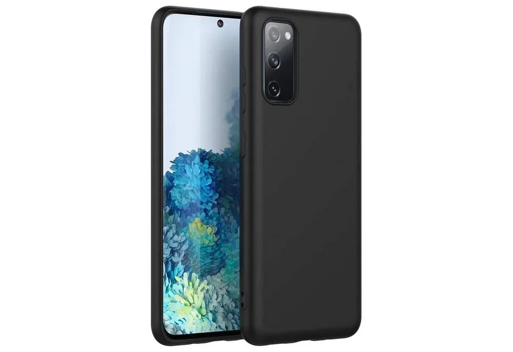 CoolGadget Handyhülle Handy Schutzhülle für Samsung Galaxy S20 FE matt schwarz 6,5 Zoll, Silikon TPU Hülle Schutz Tasche Cover schlicht Slim Case
