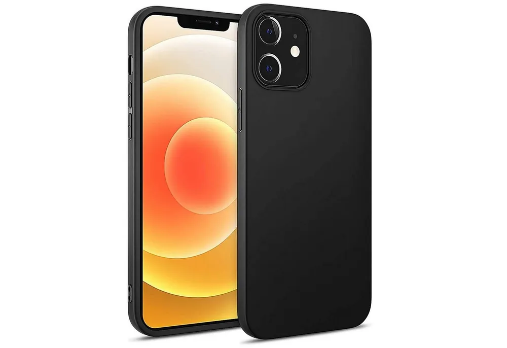 CoolGadget Handyhülle Handy Schutzhülle für Apple iPhone 12 Mini matt schwarz 5,4 Zoll, Silikon TPU Hülle Schutz Tasche Cover schlicht Slim Case