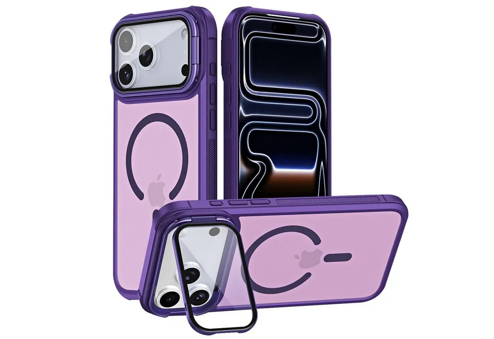 CoolGadget Handyhülle Hybrid CAM Handy Hülle für Apple iPhone 17 Pro Max 6,9 Zoll, Kameraschutzglas klappbar Schutzhülle Metallring für Magsafe Zubehör