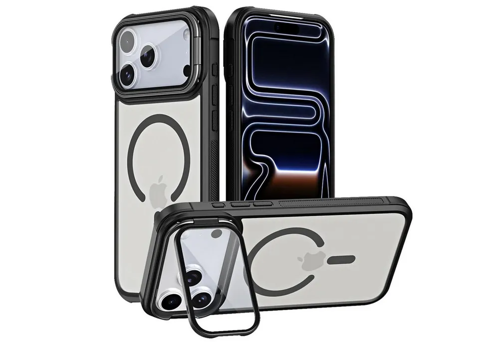 CoolGadget Handyhülle Hybrid CAM Handy Hülle für Apple iPhone 17 Pro Max 6,9 Zoll, Kameraschutzglas klappbar Schutzhülle Metallring für Magsafe Zubehör