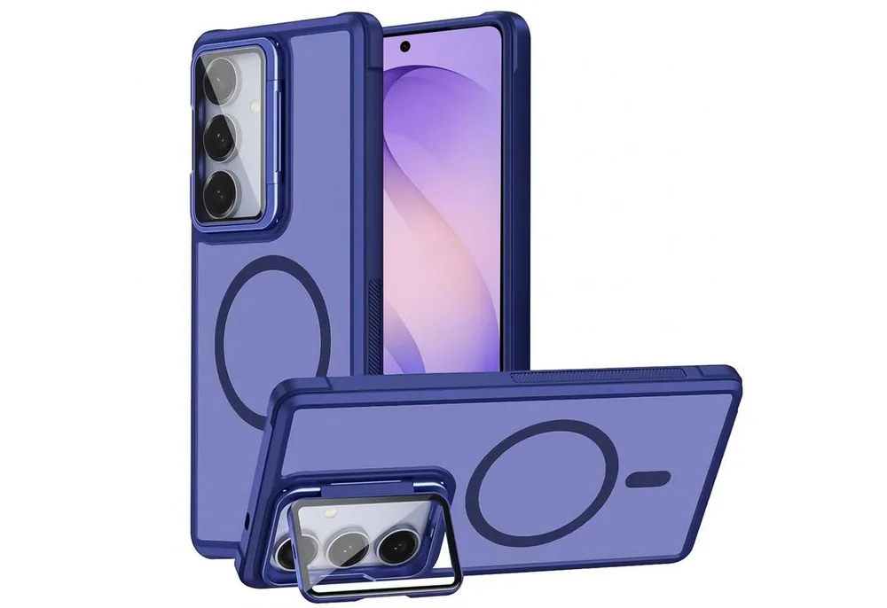CoolGadget Handyhülle Hybrid CAM Handy Hülle für Samsung Galaxy S26 6,3 Zoll, Kameraschutzglas klappbar Schutzhülle Metallring für Magsafe Zubehör